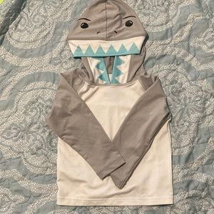 Long Sleeve Rash Guard With Shark Hoodie 18M